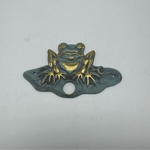 Vintage Brass Frog Doorbell Cover Plate Whimsical Nature Decor